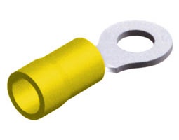 INSULATED CABLE LUGS WITH HOLE 6mm/6.5