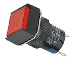 Indicator W/LED-16mm-24VAC/DC-Red SQUARE