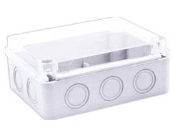 JUNCTION BOX-TRANSP.COVER/KNOCK OUTS IP65 243X190X90