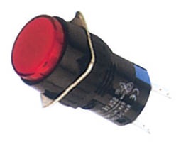 Indicator W/LED-16mm-220VAC-Red