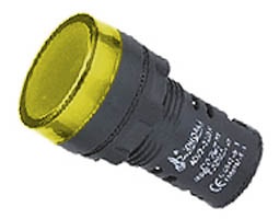 Indicator Lamp W/LED-22mm-220VAC-Yellow