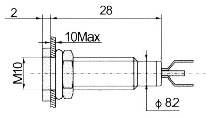 Indicator W/Led-10mm-220VAC-Red