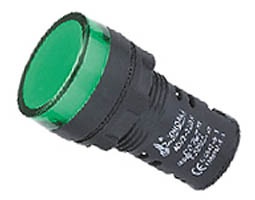 Indicator Lamp W/LED-22mm-220VAC-Green
