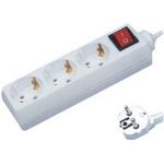 MULTISOCKET SIMPLE WITH 3 PLUGS 3X1.5mm WHITE