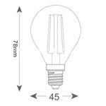 FILAMENT E14 LED LAMP G45 4W 400Lm NATURAL WHITE
