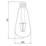 FILAMENT E27 LED LAMP ST64 4W 400Lm WARM WHITE