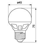 Λάμπα Led E27 G45 2W Ψυχρό λευκό