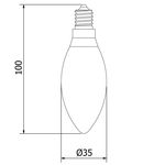 FILAMENT E14 CANDLE LED LAMP 4W 400Lm COLD WHITE
