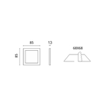 LED MINI PANEL ΤΕΤΡΑΓΩΝΟ ΧΩΝΕΥΤΟ 3W ΘΕΡΜΟ ΛΕΥΚΟ