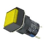 Indicator W/LED-16mm-220VAC-Yellow square