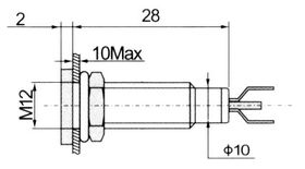 Indicator W/Led-12mm-24VAC/DC-Red
