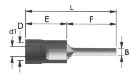 PIN TERMINAL COPPER/PVC/STUD:10/L:20.5 (UL)