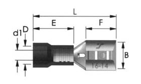 FEMALE DISCONNECTOR BRASS-COPPER/PVC 1.5mm/6.3