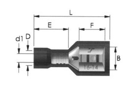 FEMALE DISCONNECTOR BRASS/PVC-F/STUD 1,5mm/6.4