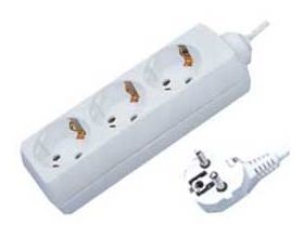 MULTISOCKET SIMPLE WITH 3 PLUGS 3X1.5 1.5m KF03 WHITE WITHOUT SWITCH