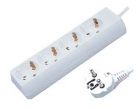 MULTISOCKET SIMPLE WITH 4 PLUGS 3X1.5  KF03 WHITE WITHOUT SWITCH
