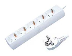 MULTISOCKET SIMPLE WITH 5 PLUGS 3X1.5  KF03 WHITE WITHOUT SWITCH