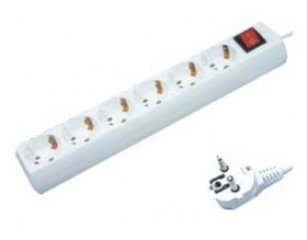 MULTISOCKET SIMPLE WITH 6 PLUGS 3X1.5mm WHITE