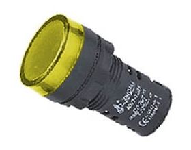 Indicator Lamp W/LED-22mm-110VAC/DC-Yellow