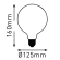 FILAMENT E27 LED LAMP G125 6,5W 810Lm WARLM WHITE