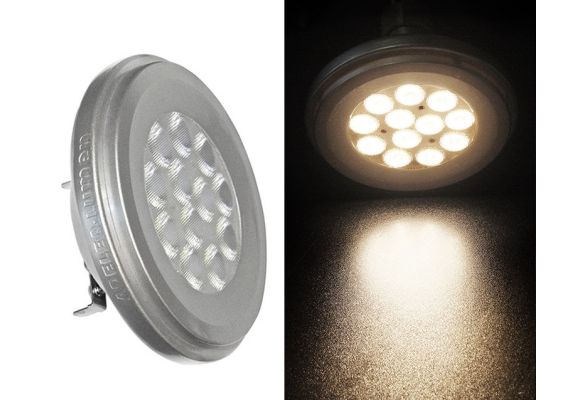 LED SMD ΑLUMINIUM AR111 12W 12VAC/DC 24' WARM