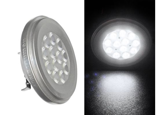 LED SMD ΑLUMINIUM AR111 12W 12VAC/DC 24' WHITE