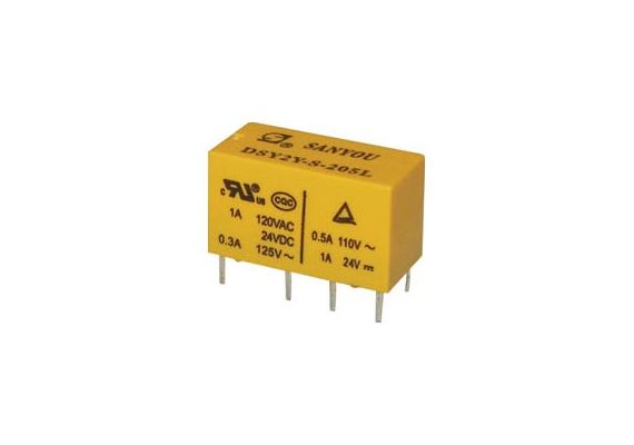 RELAY SUBMINIATURE 2P 24V DC 1A DSY2Y SANYOU