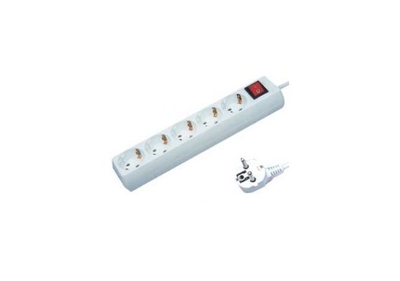 MULTISOCKET SIMPLE WITH 5 PLUGS 3X1.5mm WHITE