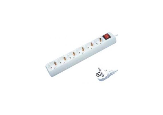 MULTISOCKET SIMPLE WITH 6 PLUGS 3X1.5mm WHITE