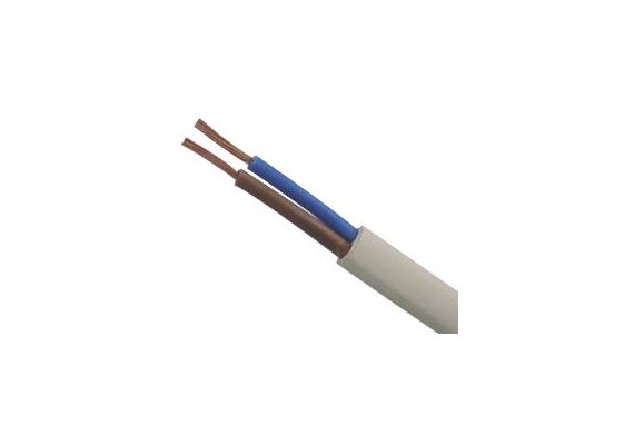 FLEXIBLE INSTALLATION CABLE H03VVH2F 2X0.50mm² WHITE
