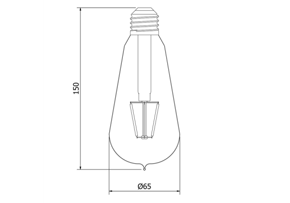 Filament E27 Λάμπα Led ST64 4W 400Lm Θερμό λευκό