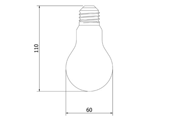FILAMENT E27 LED LAMP A60 6W 600Lm WARM WHITE DIMMABLE