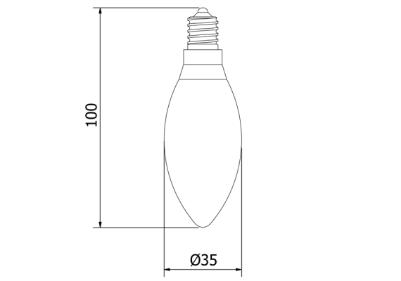 Filament E14 Λάμπα Led Κερί 4W 400Lm Φυσικό λευκό