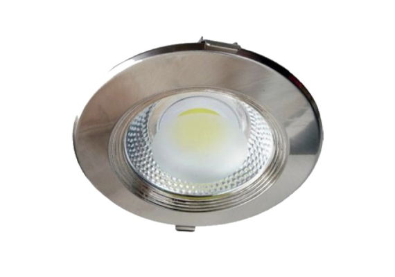 ΦΩΤΙΣΤΙΚΟ INOX LED COB ΣΤΡΟΓΓΥΛΟ 15W ΨΥΧΡΟ ΛΕΥΚΟ