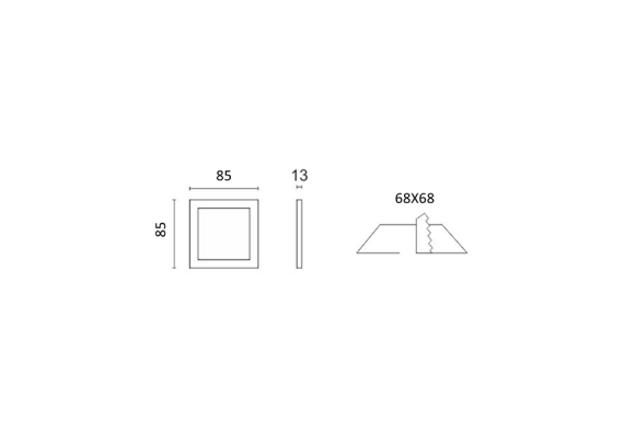 LED MINI PANEL ΤΕΤΡΑΓΩΝΟ ΧΩΝΕΥΤΟ 3W ΘΕΡΜΟ ΛΕΥΚΟ