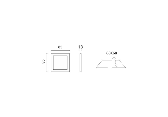 LED MINI PANEL ΤΕΤΡΑΓΩΝΟ ΧΩΝΕΥΤΟ 6W ΨΥΧΡΟ ΛΕΥΚΟ