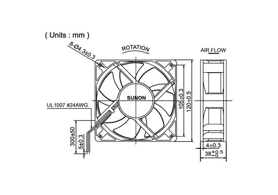 AIR FAN PANEL 120X120X38 220V