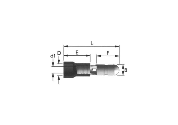 MALE BULLET DISCONNECTOR BRASS/PVC/STUD:5/L:23