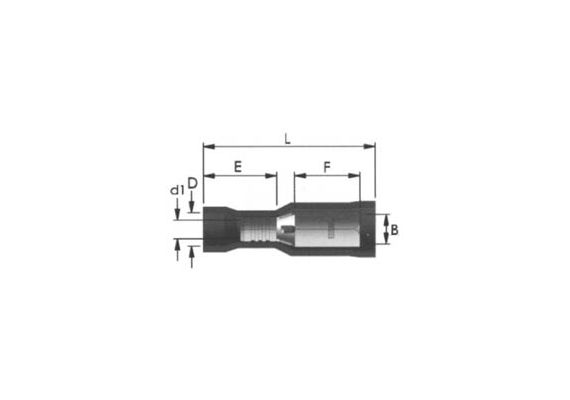 FEMALE BULLET DISCONNECTOR BRASS/PVC/STUD:4/L:23.5