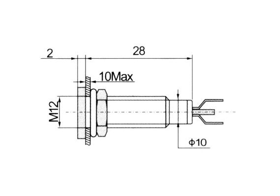 Indicator W/Led-12mm-24VAC/DC-Yellow