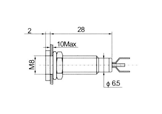 Indicator W/Led-8mm-220VAC-Yellow