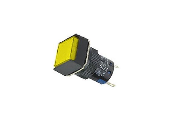 Indicator W/LED-16mm-220VAC-Yellow square