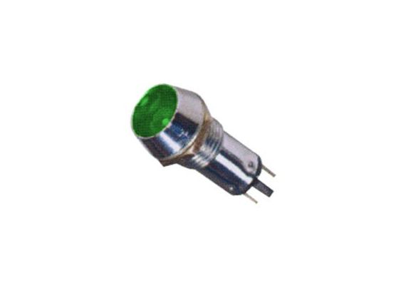 Indicator W/Led-14mm-6-220VAC GREEN