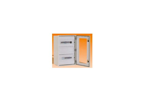 PLASTIC BOX WITH DOOR IP55 2LINES 16PORT