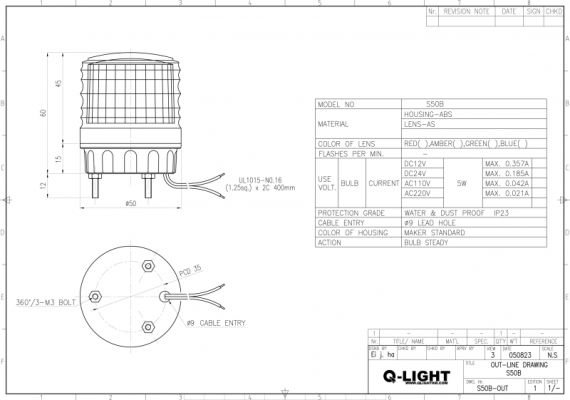 WARNING LIGHT QLIGHT S50 (50mm)