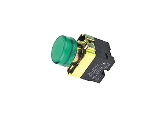Indicator lamp W/BA9s Base Fitting-22mm-Neon-Green