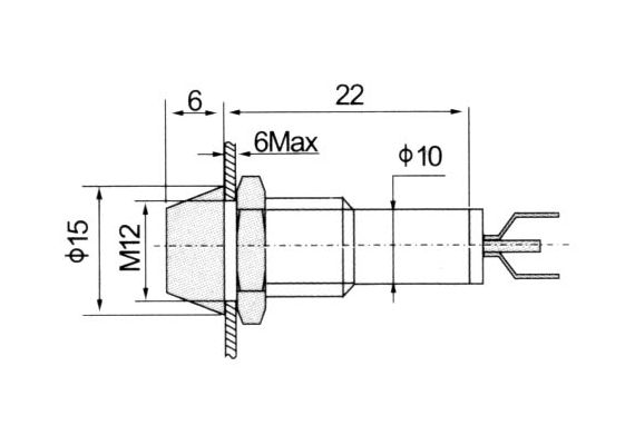 Signal Lamp W/LED-12mm-6~220V-Green