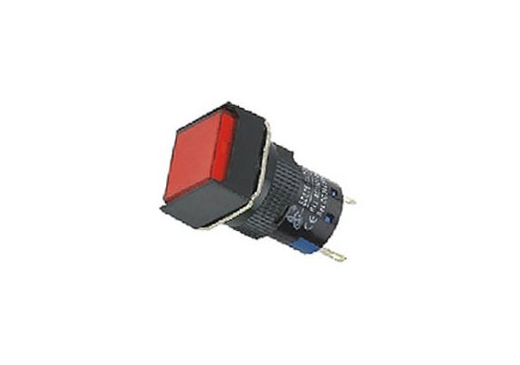 Indicator W/LED-16mm-220VAC-Red square