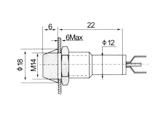 Indicator W/Led-14mm-6-220VAC KOKK