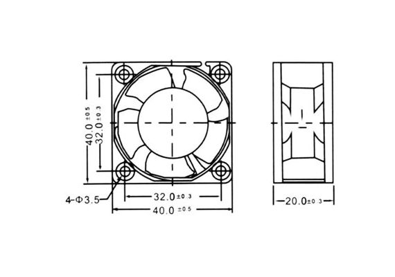 AIR FAN PANEL 40X40X20mm 12VDC